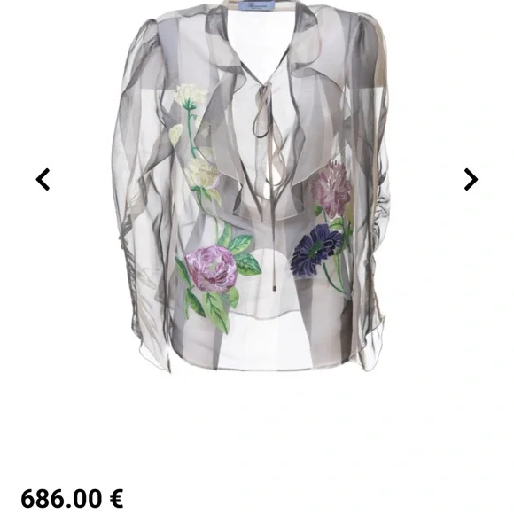 Blumarine Floral silk Sheer Blouse - Picture 9 of 16